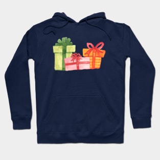 Bright Hand Drawn Watercolor Gift Packages Hoodie